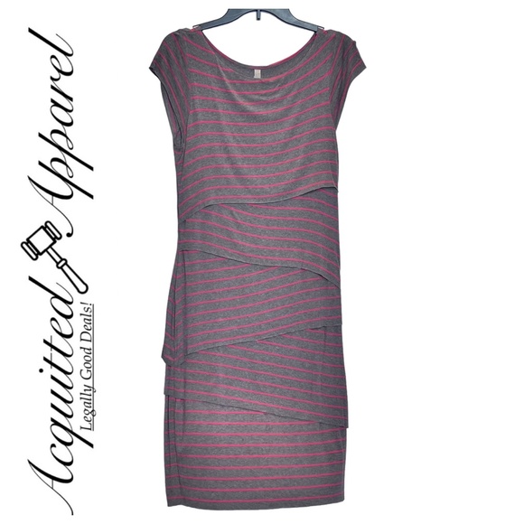 Bailey 44 Dresses & Skirts - Bailey 44 Layered Striped Cap Sleeve Slip On Dress L